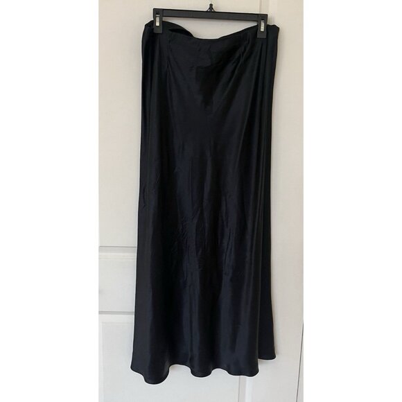 Reformation 100% Silk Black Layla Maxi Skirt XL - Picture 2 of 6